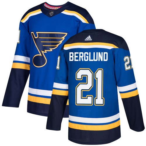 Adidas Blues #21 Patrik Berglund Blue Home Authentic Stitched NHL Jersey
